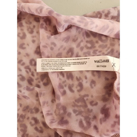 NWT By Anthropologie Sheer Mesh Dress Size L Pink Combo - Picture 11 of 11